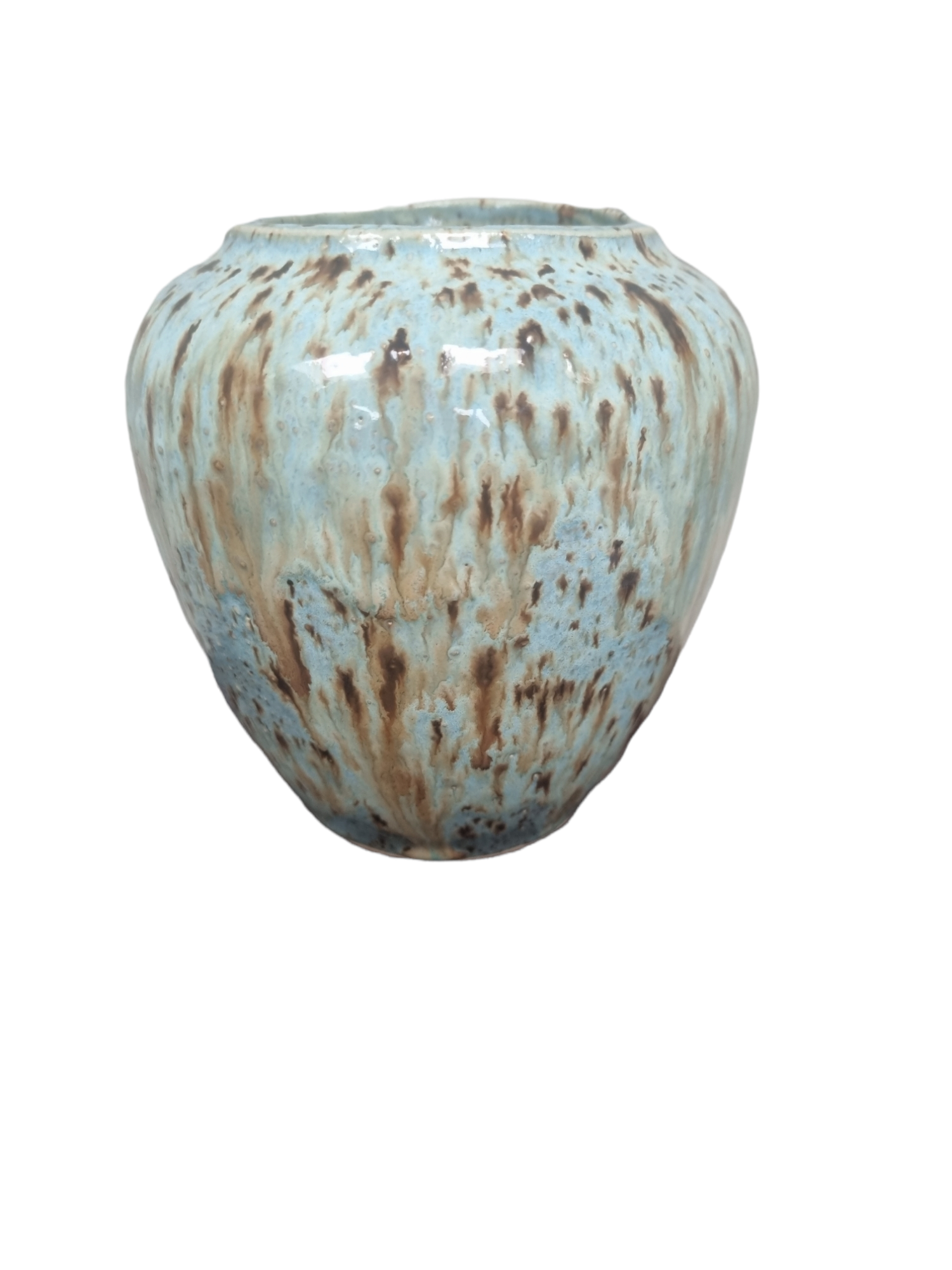 Lille Tulipanvase med Lyseblå glasur og krystaleffekt